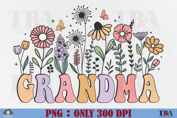 Download Grandma PNG, Retro Flower Mother's Day - Grand Collection