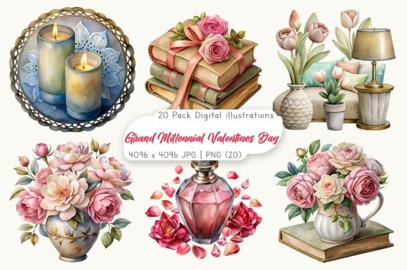 Download Grand Millennial Valentines Day Clipart - Grand Collection
