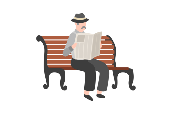 Download Old Men Reading Newspaper Outdoor, Grand - Grand Collection